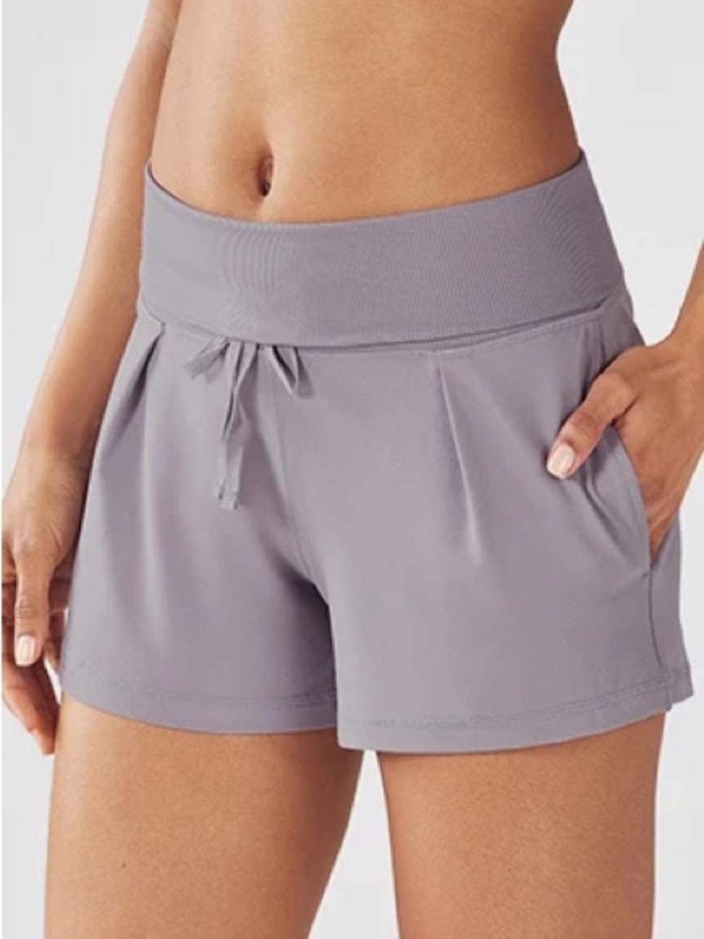 Fabletics Maj Short Athletic Lounge Shorts Drawstring Waist Medium Jasmine
